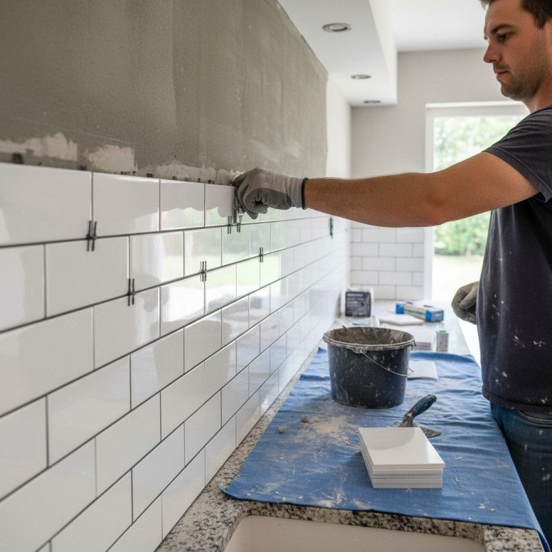 Kitchen Tile Backsplash Installation detail